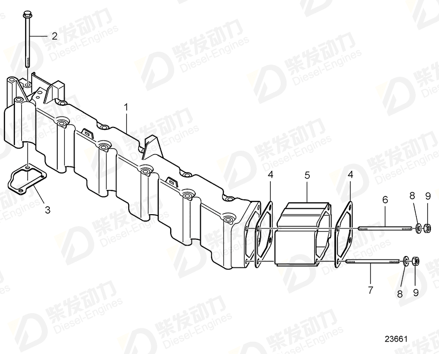 VOLVO Inlet manifold 21202397 Drawing